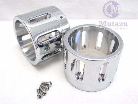 4  Billet MF-05 Slip-On Mufflers Exhaust End Tip Caps 1995-2016 Harley Touring Online now