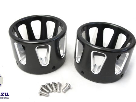 Mutazu Black 4  Billet End Tips Caps for Rinehart Harley Slip On Exhaust Mufflers ET-2 Cheap