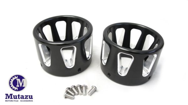 Mutazu Black 4  Billet End Tips Caps for Rinehart Harley Slip On Exhaust Mufflers ET-2 Cheap