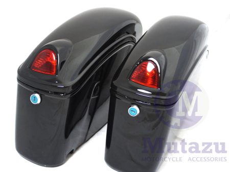 Universal FY Hard Saddlebags - Gloss Black For Sale