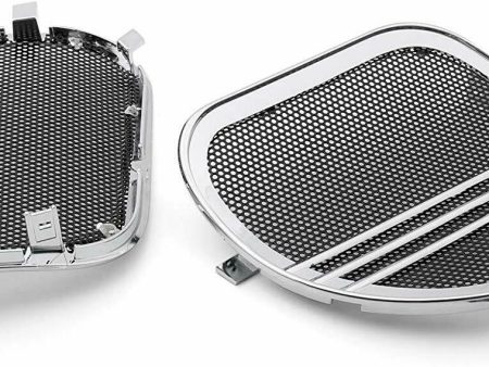 Mutazu Chrome Tri-Line Speaker Grills Cover Trim For Road Glide FLTRX 15-19 Cheap