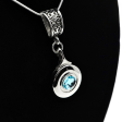 Open Hole Key with Aquamarine Swarovski Crystal by Flute Finery Online now