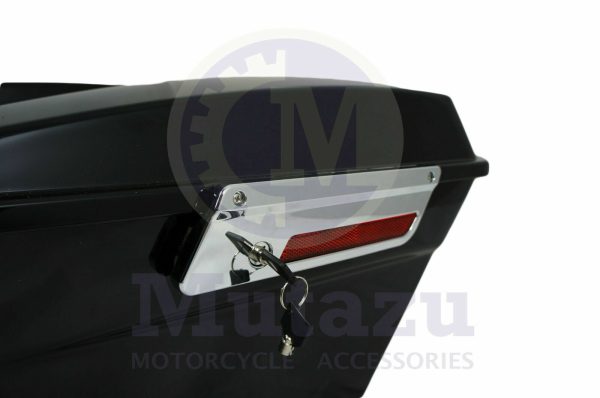 Vivid Black Complete Stock Saddlebags + Conversion Brackets for Yamaha XV 1700 Discount