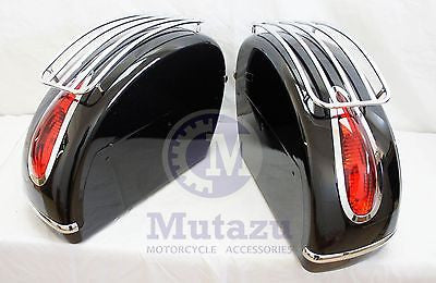 Universal MU Hard Saddlebags - Chrome Metal Top Rack Rails Cheap