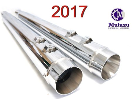 Ver. 2.0 Mutazu MF-06N-CC 4  Megaphone Slip-On Mufflers for Harley Touring 2017 & Up For Cheap