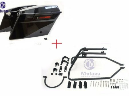 04 -14 Sportster Saddlebag Conversion Brackets + Mutazu Hard Touring Saddlebags Online Sale