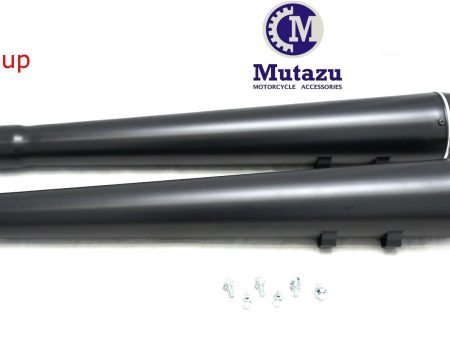 MUTAZU MF-29N-BB Black Megaphone Slip-On Mufflers Exhaust 2017-up Harley Touring Online Sale