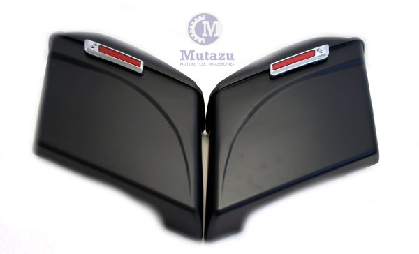 Matte Black No cut Out Extended Stretched Saddlebags for 14-up Harley Touring Hot on Sale