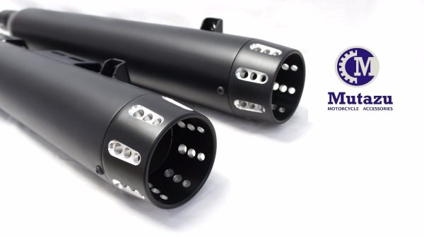 MUTAZU Black 4  Thunder VM-02-BB Slip On Mufflers Exhaust Victory Cross Country Road Online Hot Sale