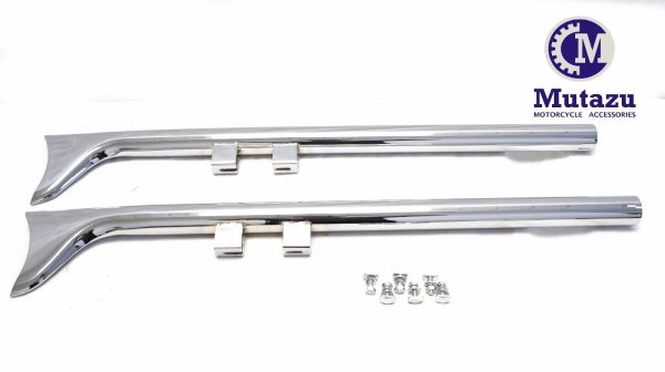 36  Chrome Fishtail None Baffle Exhaust Slip On Mufflers 1995-2016 for Harley Touring For Discount