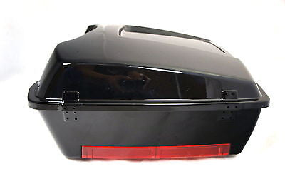 Vivid Black Chopped fits Harley Davidson HD Tour Pak Trunk Pack w  Red reflector For Cheap