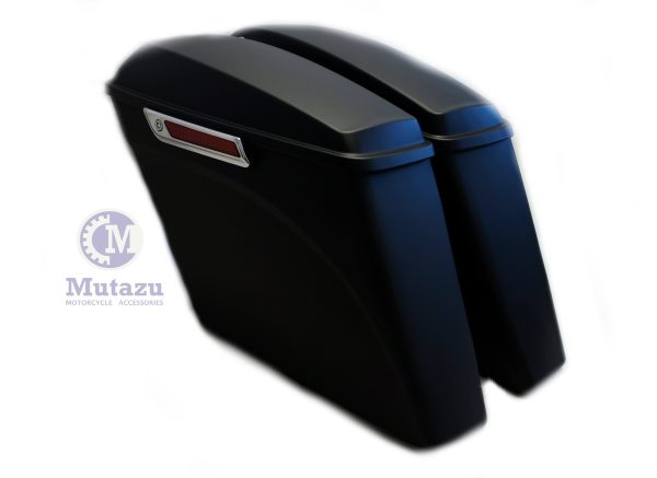 Matte Black No cut Out Extended Stretched Saddlebags for 14-up Harley Touring Hot on Sale