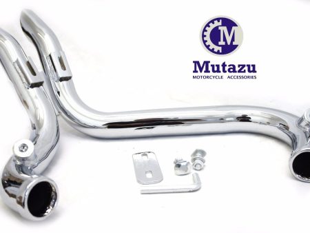 Mutazu Chrome 1.75  Drag LAF Pipes Exhaust Mufflers for Harley Touring Dyna Softail Sportster Online Sale