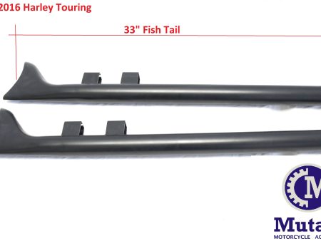 Mutazu 33  1 7 8  Black Fishtail Exhaust Slip On Mufflers 95-16 Harley Touring (No Baffle) Fashion