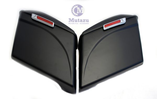 Matte Black 2 in 1 Cut Extended Stretched Saddlebags for 2014-up Harley Touring Online now