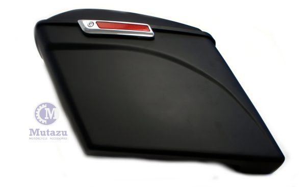 Matte Black 2 in 1 Cut Extended Stretched Saddlebags for 2014-up Harley Touring Online now