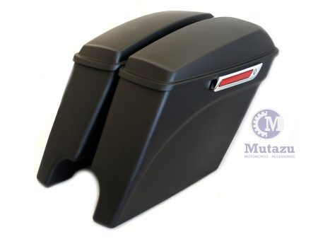 Matte Black Curve Extended Saddlebags Stretched Bags for 2014 up Harley Touring Fashion