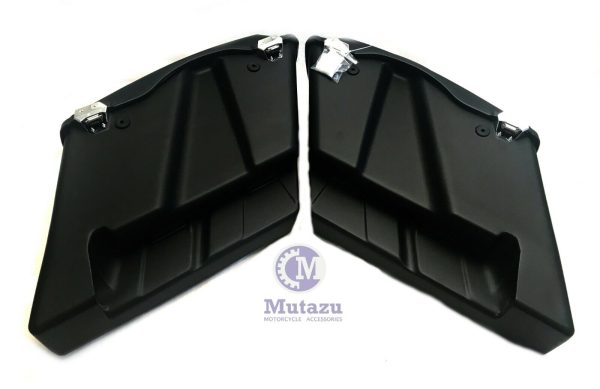 No Cut Out Black Pearl Extended Stretched Saddlebags for 94-2013 Harley Tourings Sale