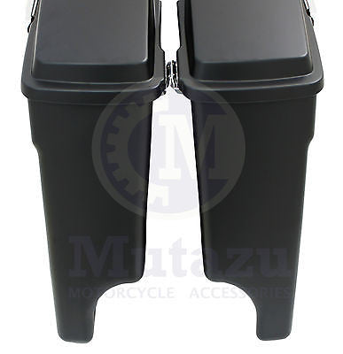 Complete Matte Black 4  Extended Hard Saddlebags For Harley Touring Models Online now