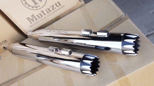 MUTAZU 4  Roaring Series MF-03 Slip-On Mufflers Exhaust 1995-2016 Harley Touring Online Sale